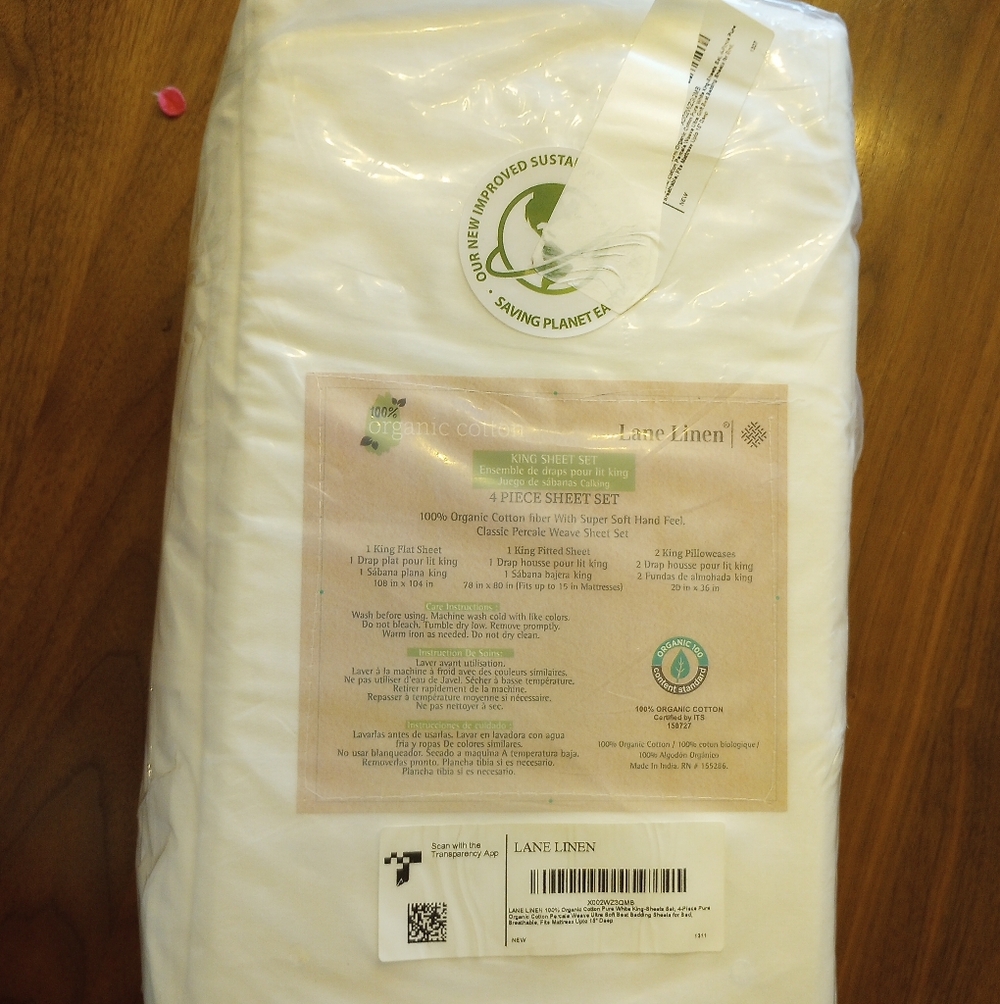 NWT King Size Sheet Set White, Extra Pillow Cases